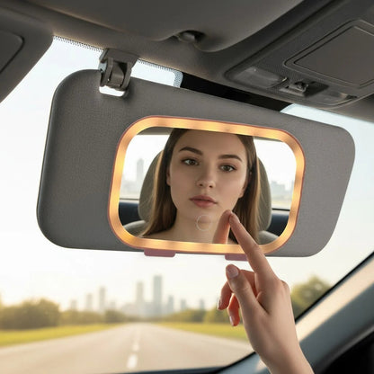 Car Sun Visor Vanity Makeup Mirror With LED Lighting