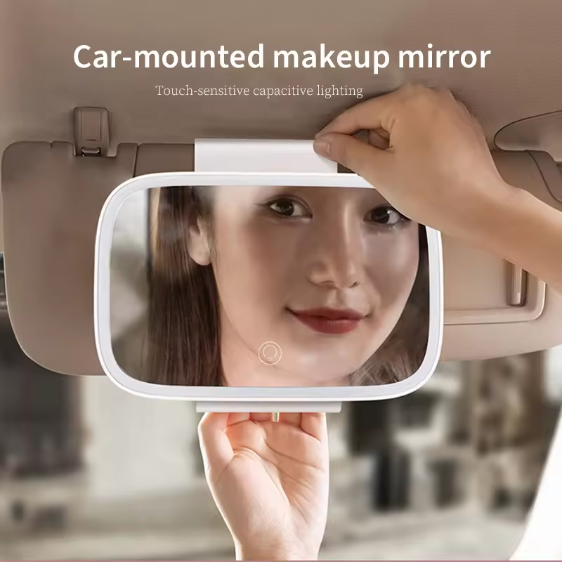 Car Sun Visor Vanity Makeup Mirror With LED Lighting